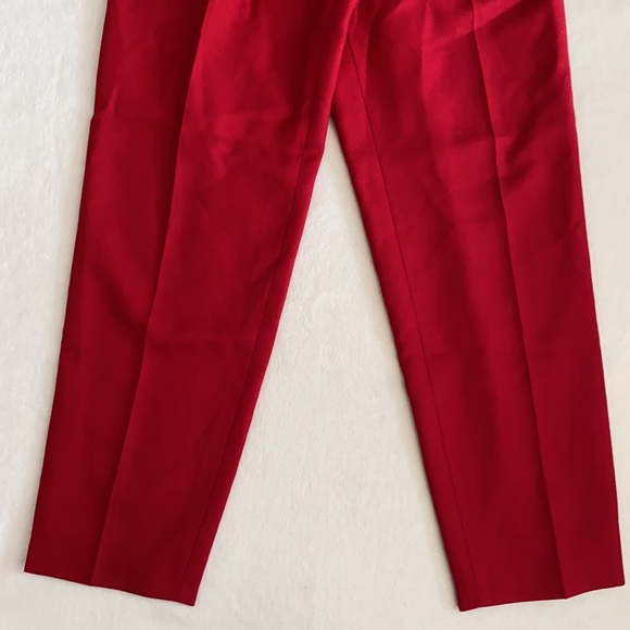 {VTG} Giorgio Sant' Angelo | 100% Pure Wool Pleated High Waisted Pants Red (6) - Picture 7 of 16